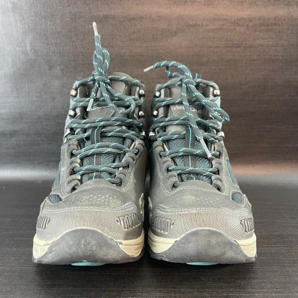 Vasque Breeze Kids Size 3 Grey Teal Waterproof Mid Top Outdoor‎ Boots Shoes